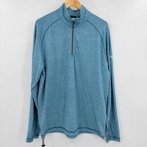 Dunning Golf Mens Blue Heather Quarter Zip Pullover White‎ Eagle Golf Club Large